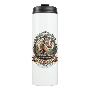 Bigfoot Cat Bigfoot Sasquatch Cat Vintage Vector A Thermal Tumbler