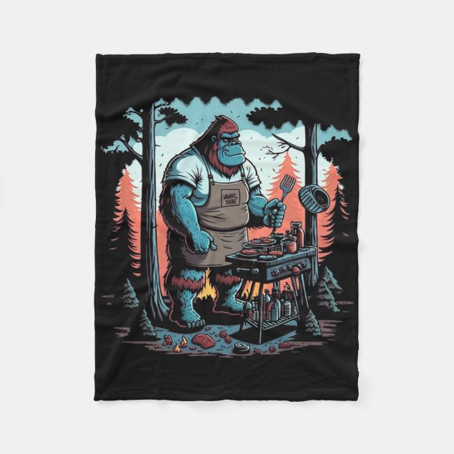 Bigfoot Chef Grill Bbq Master Byrbecue  Fleece Blanket (Front)