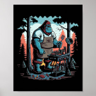 Bigfoot Chef Grill Bbq Master Byrbecue  Poster