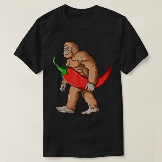 Bigfoot Chilli Pepper Sasquatch Mexican Jalapeno  T-Shirt (Design Front)