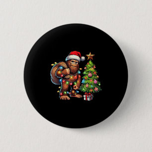 Bigfoot Christmas Christmas Tree Xmas Sasquatch  6 Cm Round Badge