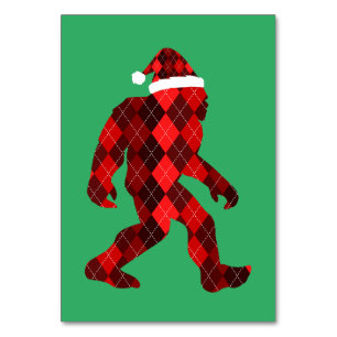 Bigfoot Christmas - Funny Christmas Table Number