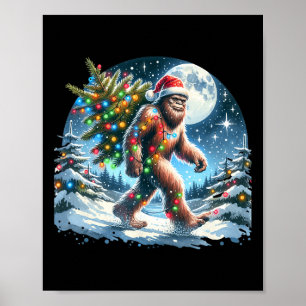 Bigfoot Christmas Holiday Sasquatch Xmas Poster