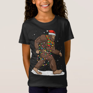 Bigfoot Christmas Lights Winter Sasquatch Santa Ha T-Shirt