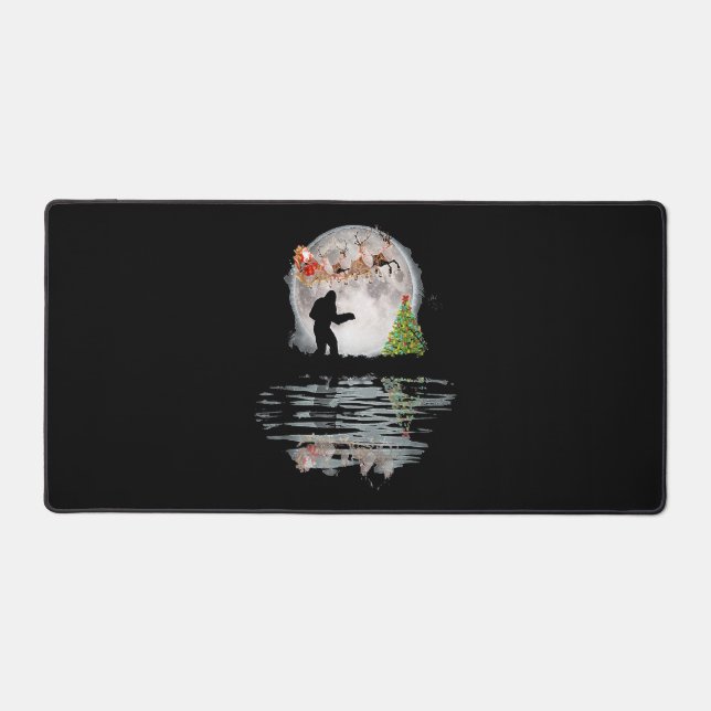 Bigfoot Christmas Santa Desk Mat (Front)
