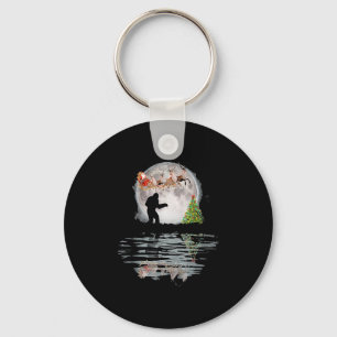 Bigfoot Christmas Santa Key Ring