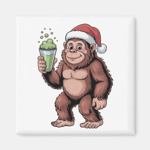 Bigfoot Christmas Sasquatch Matcha Lover  Magnet