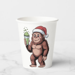 Bigfoot Christmas Sasquatch Matcha Lover Paper Cups