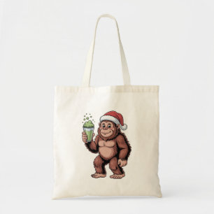 Bigfoot Christmas Sasquatch Matcha Lover Tote Bag
