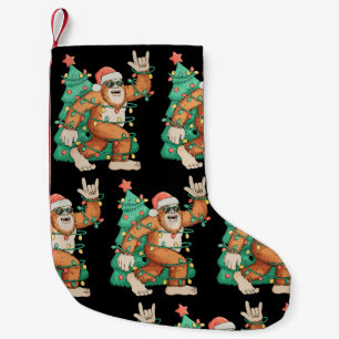 Bigfoot Christmas Sasquatch Xmas Tree Lights Santa Small Christmas Stocking