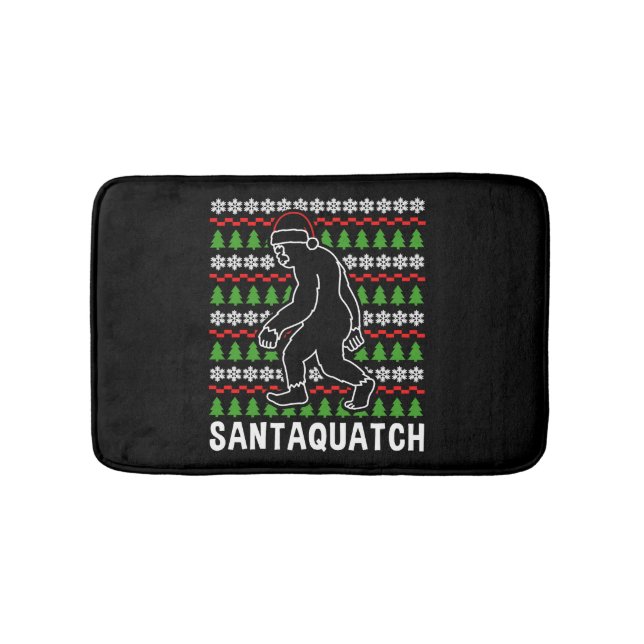 Bigfoot Christmas Shirt Bath Mat (Front)
