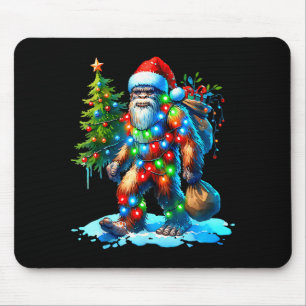 Bigfoot Christmas Shirt Christmas Tree Xmas Sasqua Mouse Pad