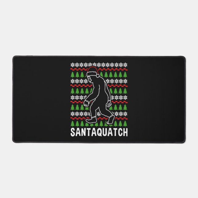 Bigfoot Christmas Shirt Desk Mat (Front)