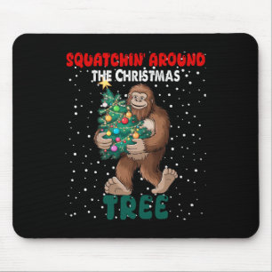 Bigfoot Christmas Squatchin' Around The Christmas  Mouse Pad