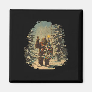 Bigfoot Christmas Tree Lights Tarot Xmas Sasquatch Magnet