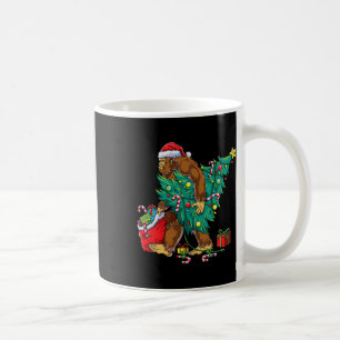 Bigfoot Christmas Tree Lights Xmas Boys Men Sasqua Coffee Mug