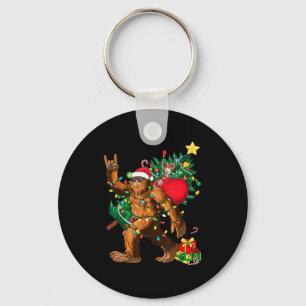 Bigfoot Christmas Tree Lights Xmas Boys Men Sasqua Key Ring