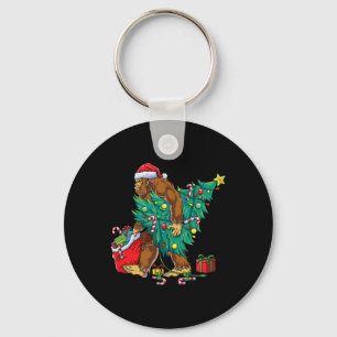 Bigfoot Christmas Tree Lights Xmas Boys Men Sasqua Key Ring
