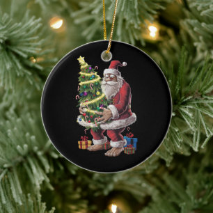 Bigfoot Christmas Tree Lights Xmas Sasquatch Lover Ceramic Tree Decoration