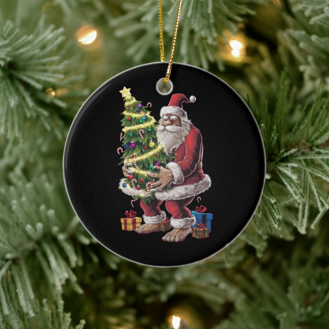 Bigfoot Christmas Tree Lights Xmas Sasquatch Lover Ceramic Tree Decoration (Tree)