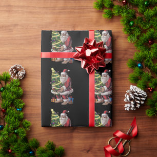 Bigfoot Christmas Tree Lights Xmas Sasquatch Lover Wrapping Paper
