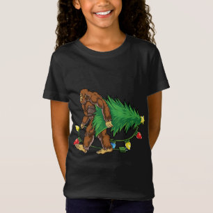 Bigfoot Christmas Tree Lights Xmas Sasquatch T-Shirt