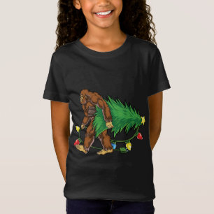 Bigfoot Christmas Tree Lights Xmas Sasquatch T-Shirt
