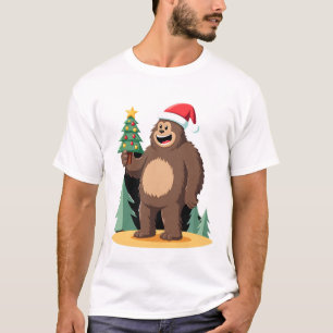 Bigfoot Christmas Tree Santa Hat (1) T-Shirt
