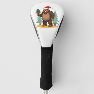 Bigfoot Christmas Tree Santa Hat (4) Golf Head Cover