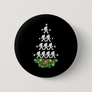 Bigfoot Christmas Tree Sasquatch Santa Lovely 6 Cm Round Badge