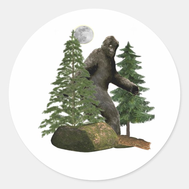 Bigfoot Classic Round Sticker (Front)