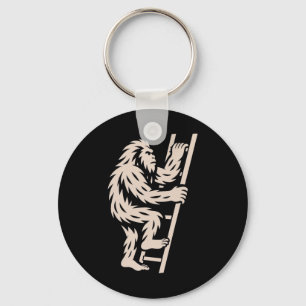 Bigfoot Climbing Ladder Funny Cryptid Sasquatch Lo Key Ring