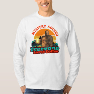 Bigfoot Coffee Mystery Solved Humour T-Shirt