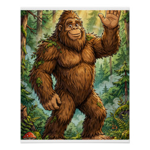 Bigfoot Collectable Card Art Poster