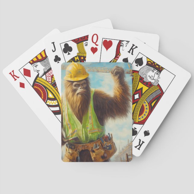 Bigfoot Construction Worker Playing Cards (Back)