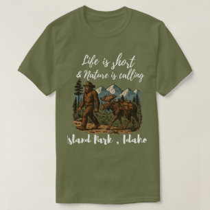 Bigfoot Cowboy Life is Short Nature Calling T-Shirt