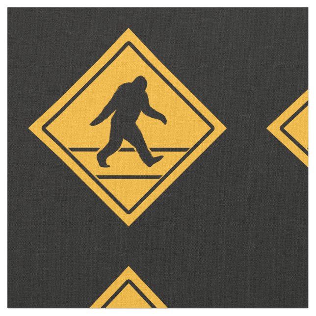 Bigfoot Crossing Pattern | Sasquatch Squatchy Fabric (Close Up)
