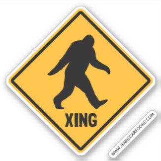 Bigfoot Crossing Sasquach Road Xing Silhouette