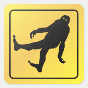 Bigfoot Crossing Square Sticker
