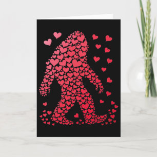 Bigfoot Cute Silhouette Heart Valentine For Men Wo Card