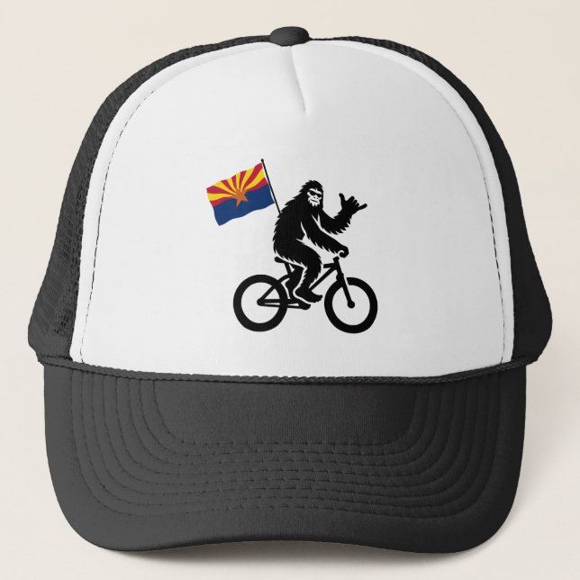 Bigfoot Cycling Arizona Flag Trucker Hat (Front)