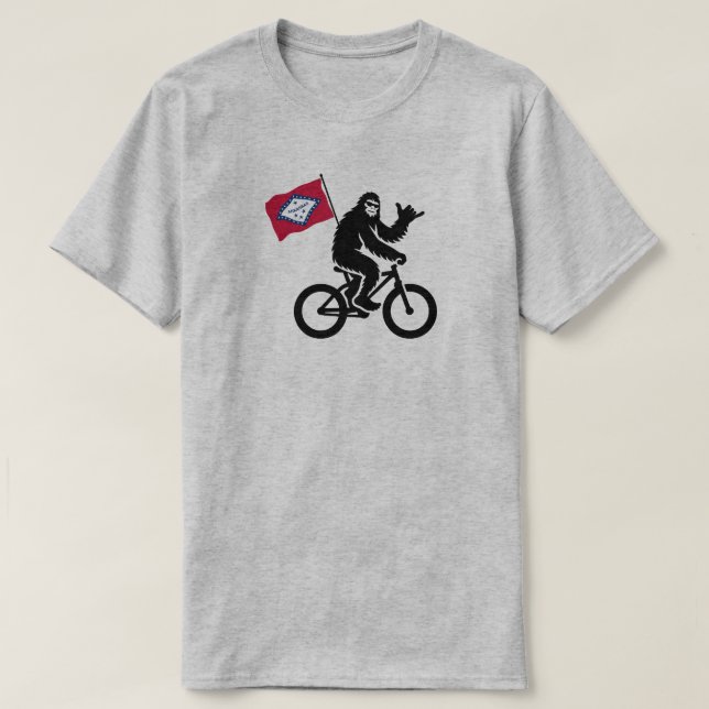Bigfoot Cycling Arkansas Flag T-Shirt (Design Front)