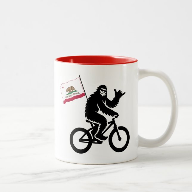Bigfoot Cycling California Flag Two-Tone Coffee Mug (Right)