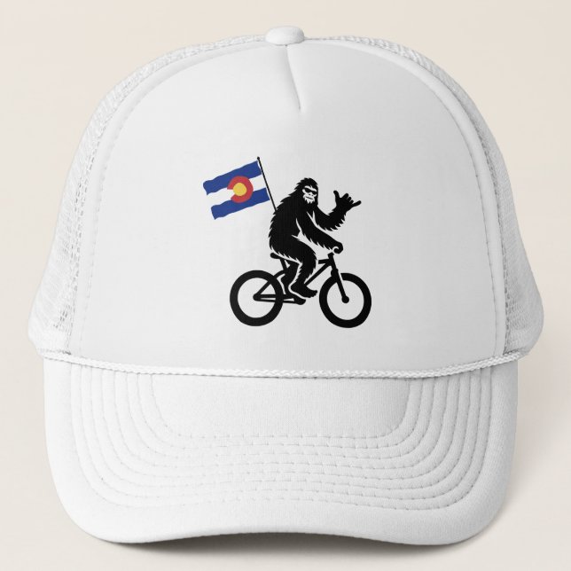 Bigfoot Cycling Colorado Flag Trucker Hat (Front)