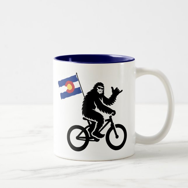 Bigfoot Cycling Colorado Flag Two-Tone Coffee Mug (Right)