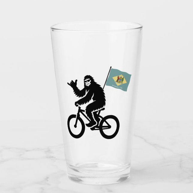 Bigfoot Cycling Delaware Flag Glass (Front)