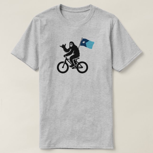 Bigfoot Cycling Minnesota Flag T-Shirt (Design Front)