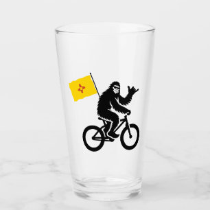 Bigfoot Cycling New Mexico Flag Glass