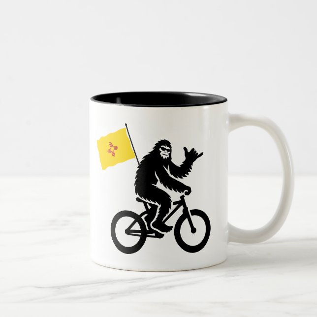 Bigfoot Cycling New Mexico Flag Two-Tone Coffee Mug (Right)