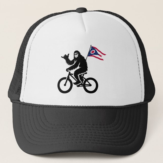Bigfoot Cycling Ohio Flag Trucker Hat (Front)